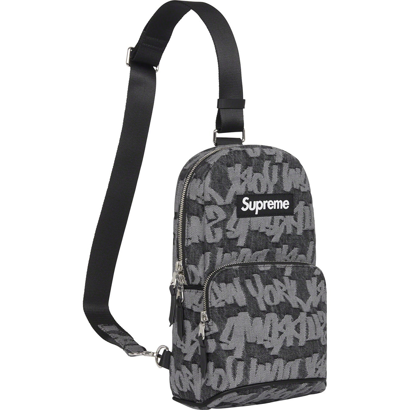Fat Tip Jacquard Denim Sling Bag view 6